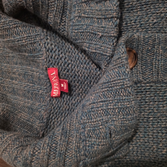 Merona Blue Cardigan Sweater with Ribbed Detailing - Picture 3 of 5